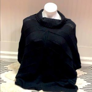 Black Poncho with turtleneck